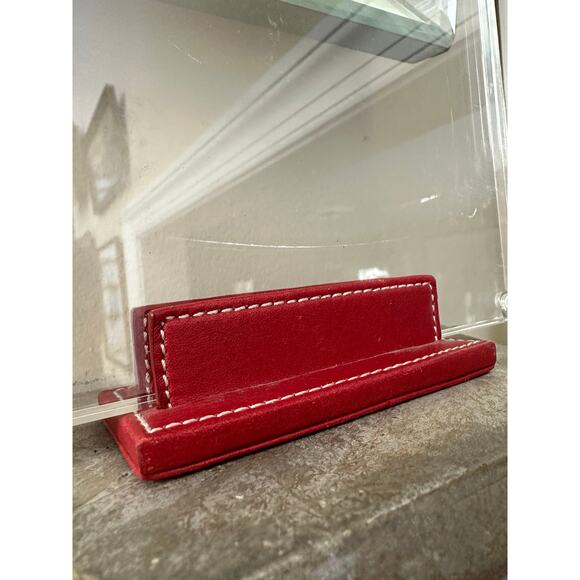 Coach red Leather Acrylic Photo Frame lucite 8x6” modern decor - Picture 6 of 16